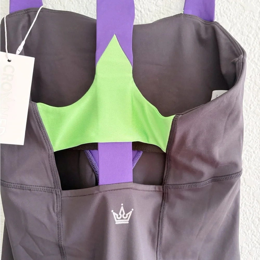 Crowned Athletics Mal-evolent Villain Athletic Tank Top- Purple and Green - Picture 4 of 6